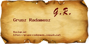 Grusz Radamesz névjegykártya